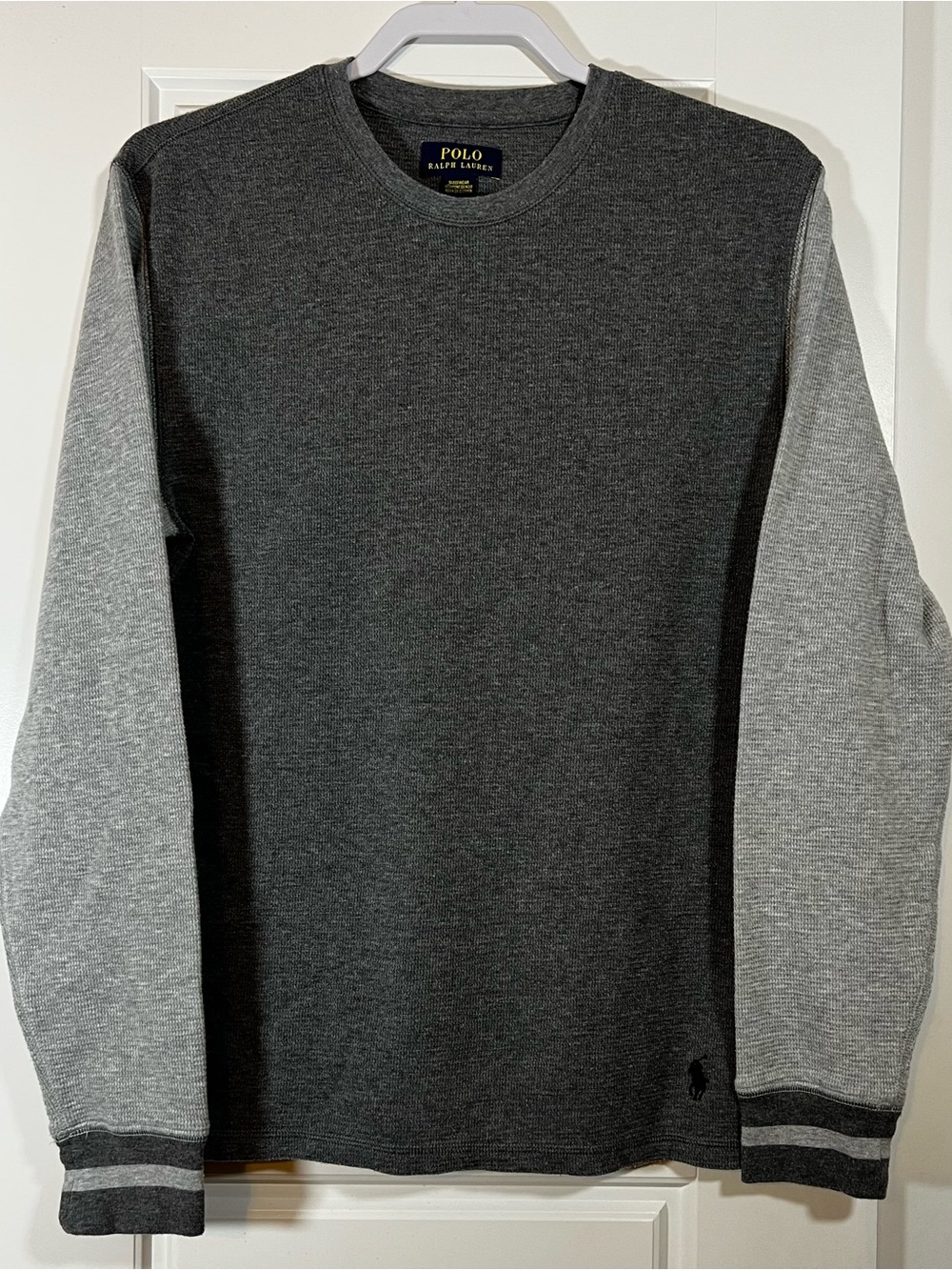Polo by Ralph Lauren Two-Tone Gray Crewneck Sleepwear Thermal Shirt